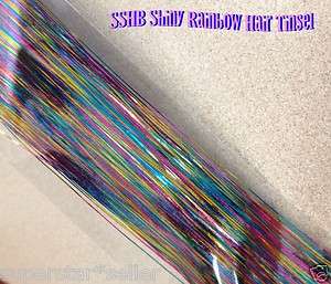 Shiny Rainbow Silk Hair Tinsel + 10 FREE BONUS 3 Color Mix Silicone 