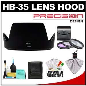 Precision Design HB 35 Hard Lens Hood & 3 (UV/FLD/CPL) Filter Set for 