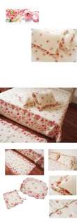 Shabby and Vintage red Roses 4pc Queen Quilt/shams set  