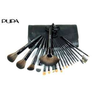   20 Pcs Professional Makeup Brush Set & Leather Case   Black Beauty