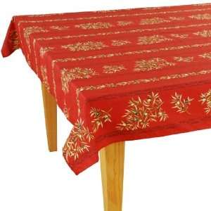  Olive Baux Red Cotton Tablecloths 63 x 118 Rectangle