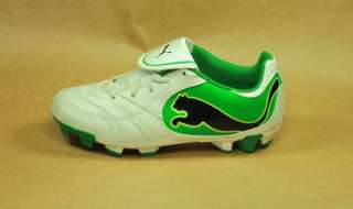   CAT ATHLETIC STYLE CHILDREN SIZE WHITE GREEN BLACK SOCCER SHOES  