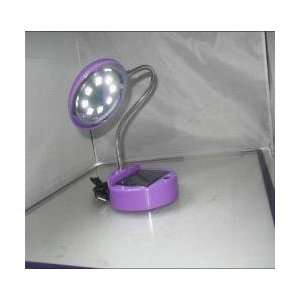  Purple 650mah Solar Power Panel USB 8 Led Solar Table Desk Lamp 