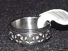 Hot Topic Stainless Steel Raised Star Band Spinner Ring   Size 6