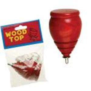 KIDS TRADITIONAL 3INCH WOOD SPINNING TOP NEW IN PACKAGE  