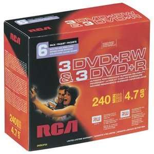  RCA DVDCP33 DVD+R/RW Combo Pack (6 pk) Electronics