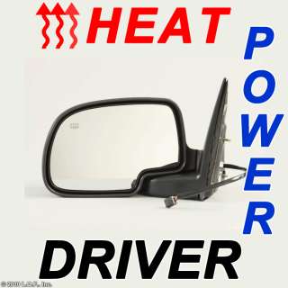 Silverado Sierra Driver LH DS Mirror Power Heat Heated Chrome  