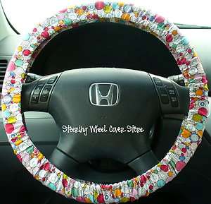 Car Steering Wheel Cover Retro Mod Polka Dot Print NEW  