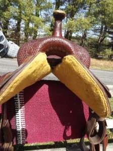 17 Seat Used Billy Cook Western Cutting Saddle #73534 Floral & Basket 