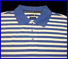   Blue / White MOISTURE WICKING SPF40 Sunblock POLO GOLF SHIRT $50 NWT L