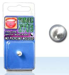 Fake Non Piercing No Pierce Silver Tongue Ring Ball  