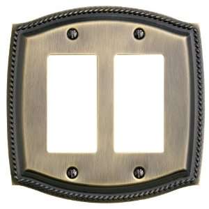   Switch Plates Rope Design Double Rocker/GFCI Solid Brass Switch plate