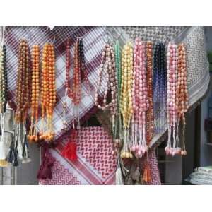 Middle Eastern Scarves and Beads, Doha, Qatar, Middle East 