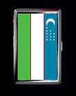 cigarette case metal wallet flag of uzbekistan 
