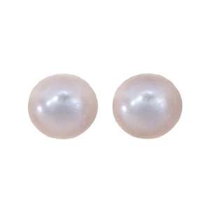   Button shaped Cream Pearl Stud Earrings Ian and Valeri Co. Jewelry