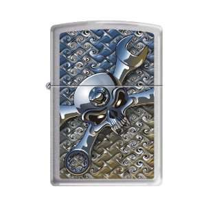  Zippo Socket Spanner Skull Brushed Chrome Lighter, 5086 