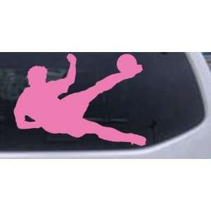 Soccer Player Sports Car Window Wall Laptop Decal Sticker    Pink 3in 
