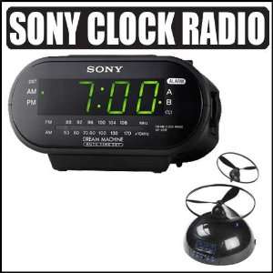  Sony ICFC 318 Black Clock Radio With Flying Alarm Clock 