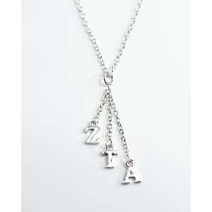  Zeta Tau Alpha Sorority Silver Dangle Necklace Jewelry