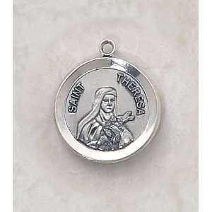  Sterling Silver St. Theresa the Little Flower Medal with 