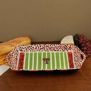   Tech Red Raiders Scarlet Black Ceramic Stadium Tray