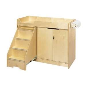    Cubbie Changing Table with Stairs in Natural Furniture & Decor