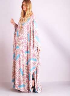 Vtg 70s INDIA NOUVEAU Draped Paisley ASYMM Ethnic Hippie Caftan Maxi 