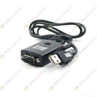 Black USB to RS 232 Serial DB9 9 Pin Converter Cable  