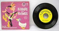 Disneyland Records RIDDLES & RHYMES Mother Goose 45RPM  