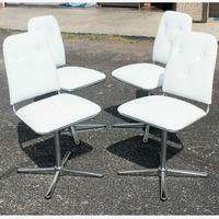 Mid Century Modern Chrome Side Dining Chairs  