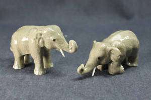 Miniature Porcelain Animals Wild Life Elephant #AAW107  