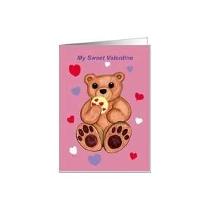 My Sweet Valentine Cookie Teddy Bear Card Health 