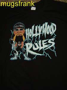   Hogan Hulkamania Hollywood Lightning Wrestling Black T Shirt  