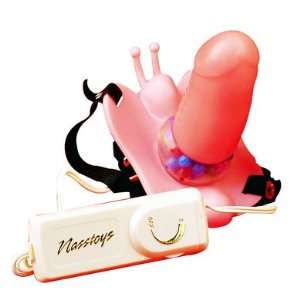   Pink Strap on Massager Vibrator Harness