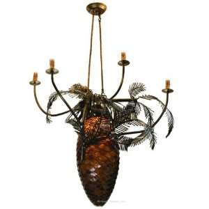 Pinecones Tiffany Stained Glass Chandelier Lighting Fixture 29.5 