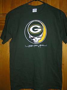 Grateful Dead Green Bay Packers green T shirt Further Jerry Garcia not 