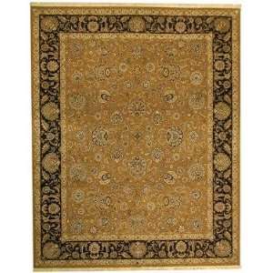   Due Process Qingdoa Kashan Gold Black 3 X 5 Area Rug