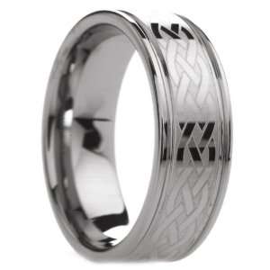 8 mm Mens Tungsten Carbide Rings Wedding Bands Laser Engraved 