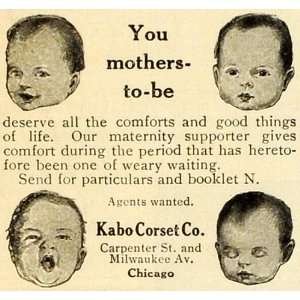  1910 Ad Kabo Corset Maternity Supporter Baby Infants Clothes 