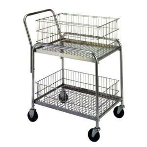   Casters (2) 25 x17.25 Removable Wire Basket Cart