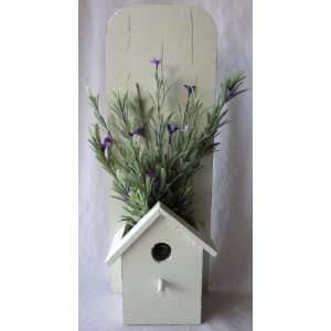    16 Artificial Rosemary with White Wooden Birdhouse