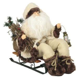   Woodland Santa Sitting on Wooden/Metal Sled   D01641